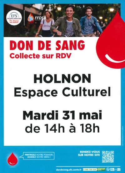 Don du sang - 31 mai 2022 - Holnon