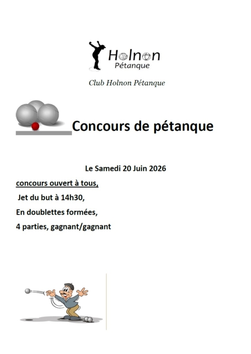Concours de pétanque à Holnon le 20 juin 2026
