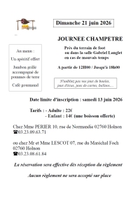 Journée champêtre à Holnon le 21 juin 2026