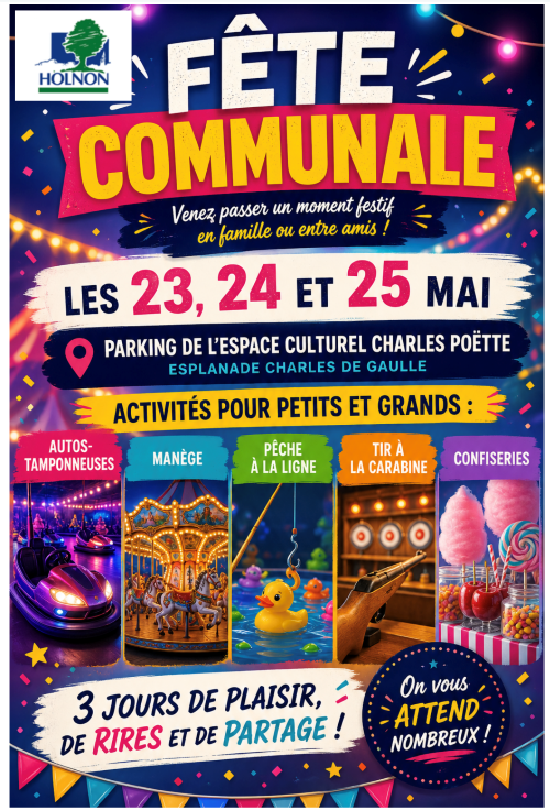 Fête communale à Holnon - 23, 24 et 25 mai 2026
